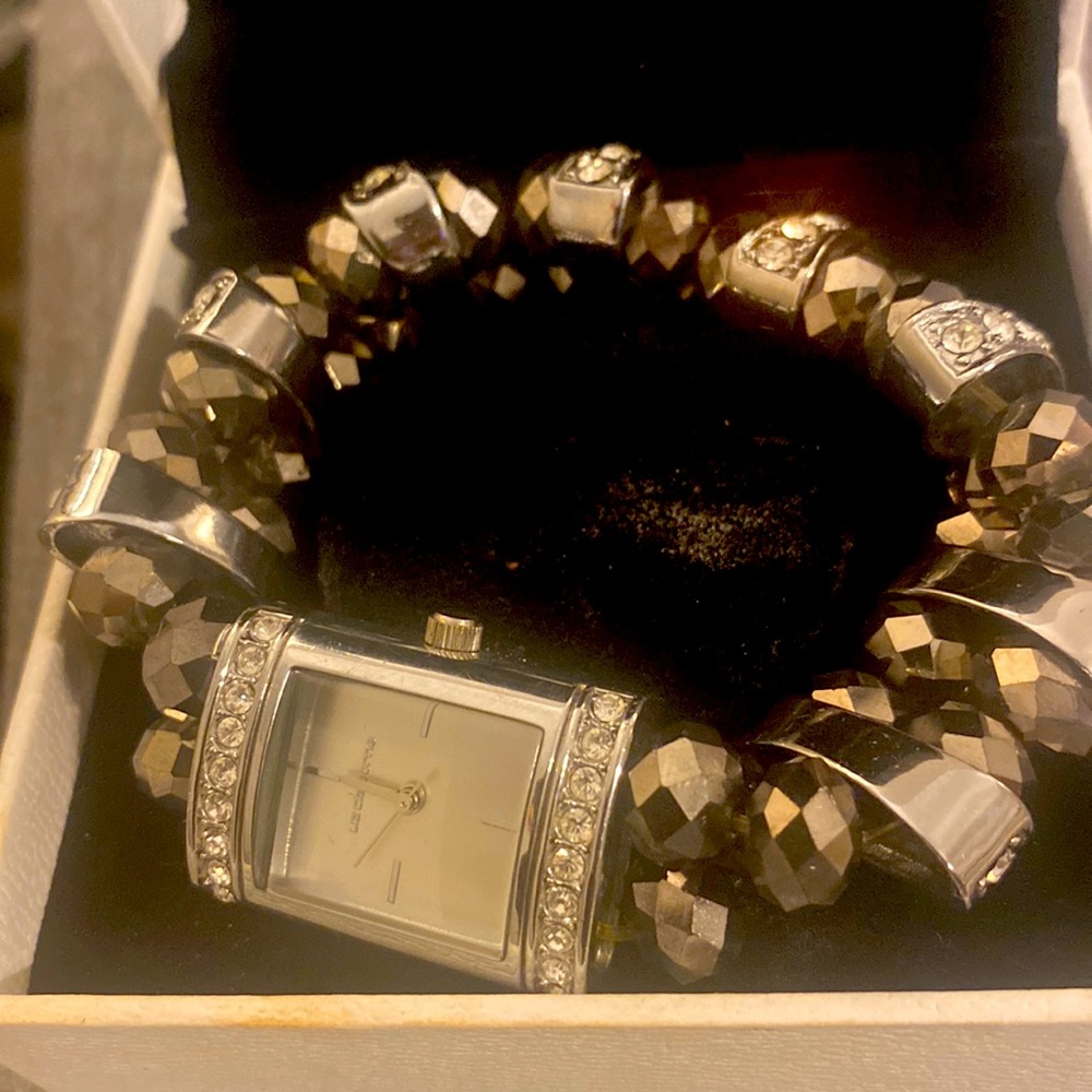 Stretch Liz Claiborne silver watch